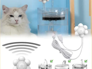 1PC Automatic Pet Water Fountain with Motion Sensor USB Smart Induction Dispenser with Filter for Cats Dogs Drinking Accessory