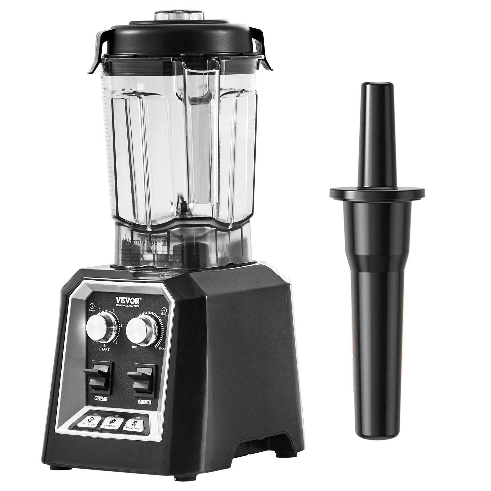 Professional Blender, Commercial Countertop Blenders, 68 Oz Jar Blender Combo, Stainless Steel 3 Functions Blender, For Frozen Drinks, Shakes, Smoothies, Peree, And Crush Ice, Black - Image 2