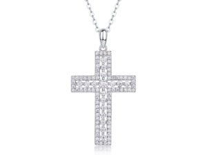 1Shelter - Fashionable Jewelry Pendant Set With Moissanite S925 Sterling Silver And Platinum-plated Cross Diamond, Moissanite Silver Jewelry Prohibit TikTok sales