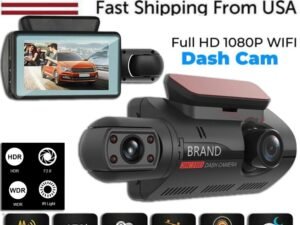 1080P Dual Lens Car DVR Dash Cam Video Recorder G-Sensor Front And Inside Camera