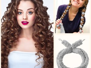 Satin Heatless Hair Curler, Lazy Natural Soft Wave DIY Heatless Curls For Sleep In Overnight, For All Hair Types