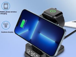 Magnetic Three-in-one 15W Wireless Charger With Clock