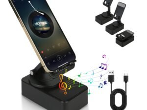 1Pc 4 In 1 Foldable Wireless Speaker Phone Stand With Power Bank 360Degree Rotatable Stand Wireless Speaker 5000mAh Battery RGB Light For Phones IPads